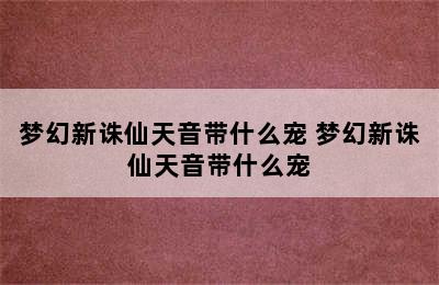 梦幻新诛仙天音带什么宠 梦幻新诛仙天音带什么宠